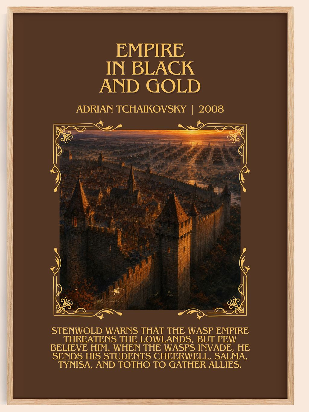 Empire in Black and Gold Minimalist Book Poster by Adrian Tchaikovsky – book poster