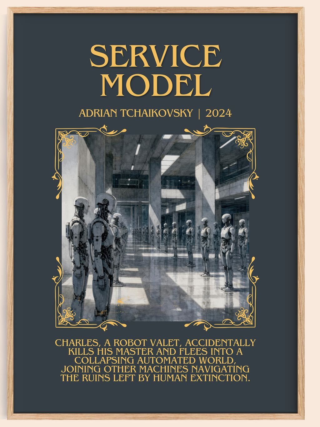 Service Model Minimalist Book Poster by Adrian Tchaikovsky – book poster