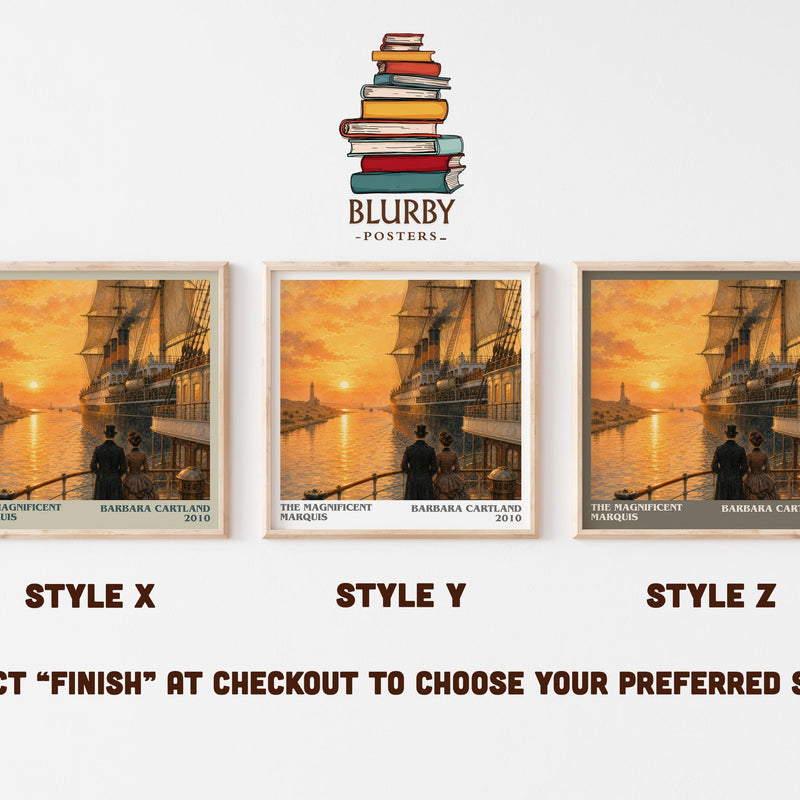 The Magnificent Marquis literary print in frame leaning in hallway – romance wall art