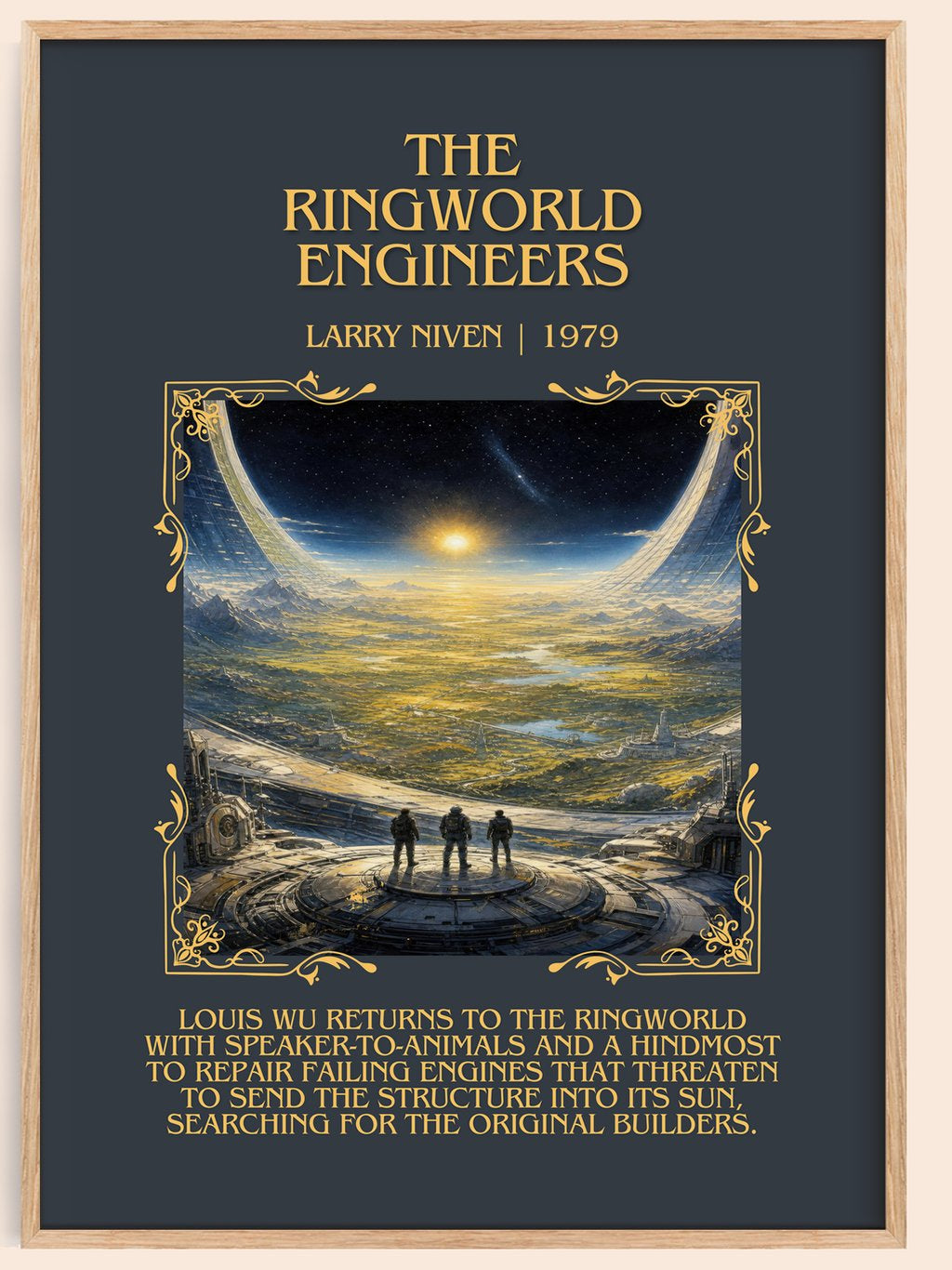 The Ringworld Engineers Minimalist Book Poster by Larry Niven – book poster