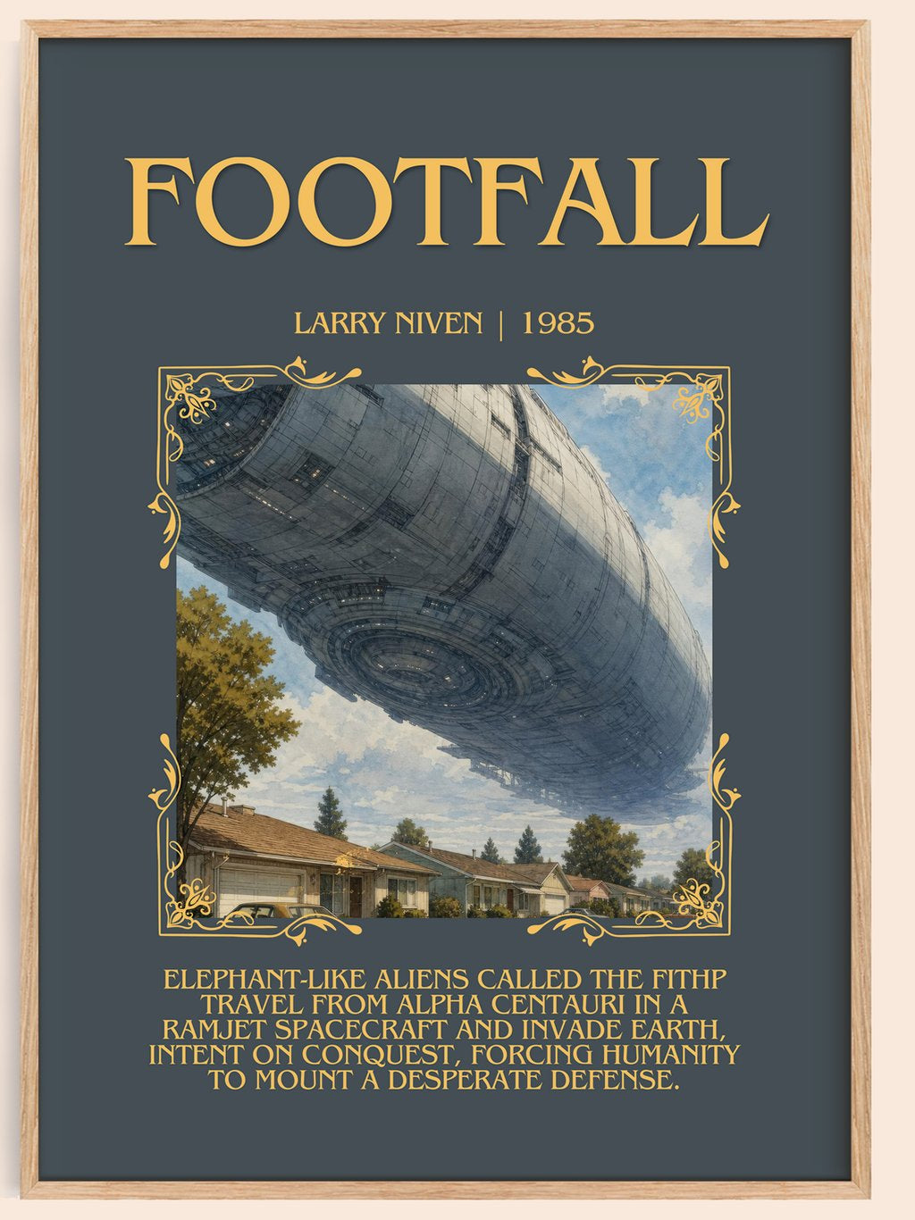 Footfall Minimalist Book Poster by Larry Niven – book poster