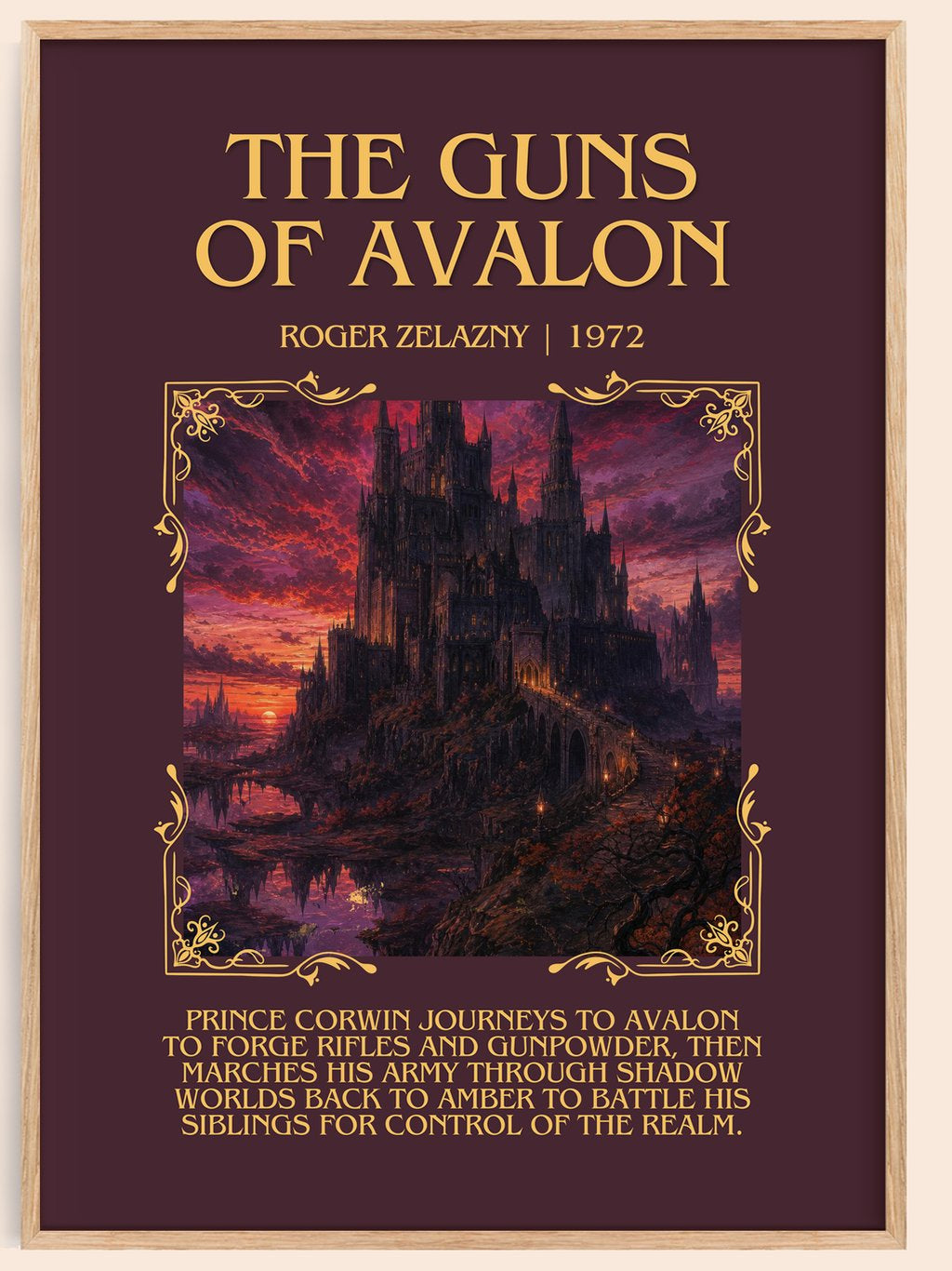 The Guns of Avalon Minimalist Book Poster by Roger Zelazny – book poster