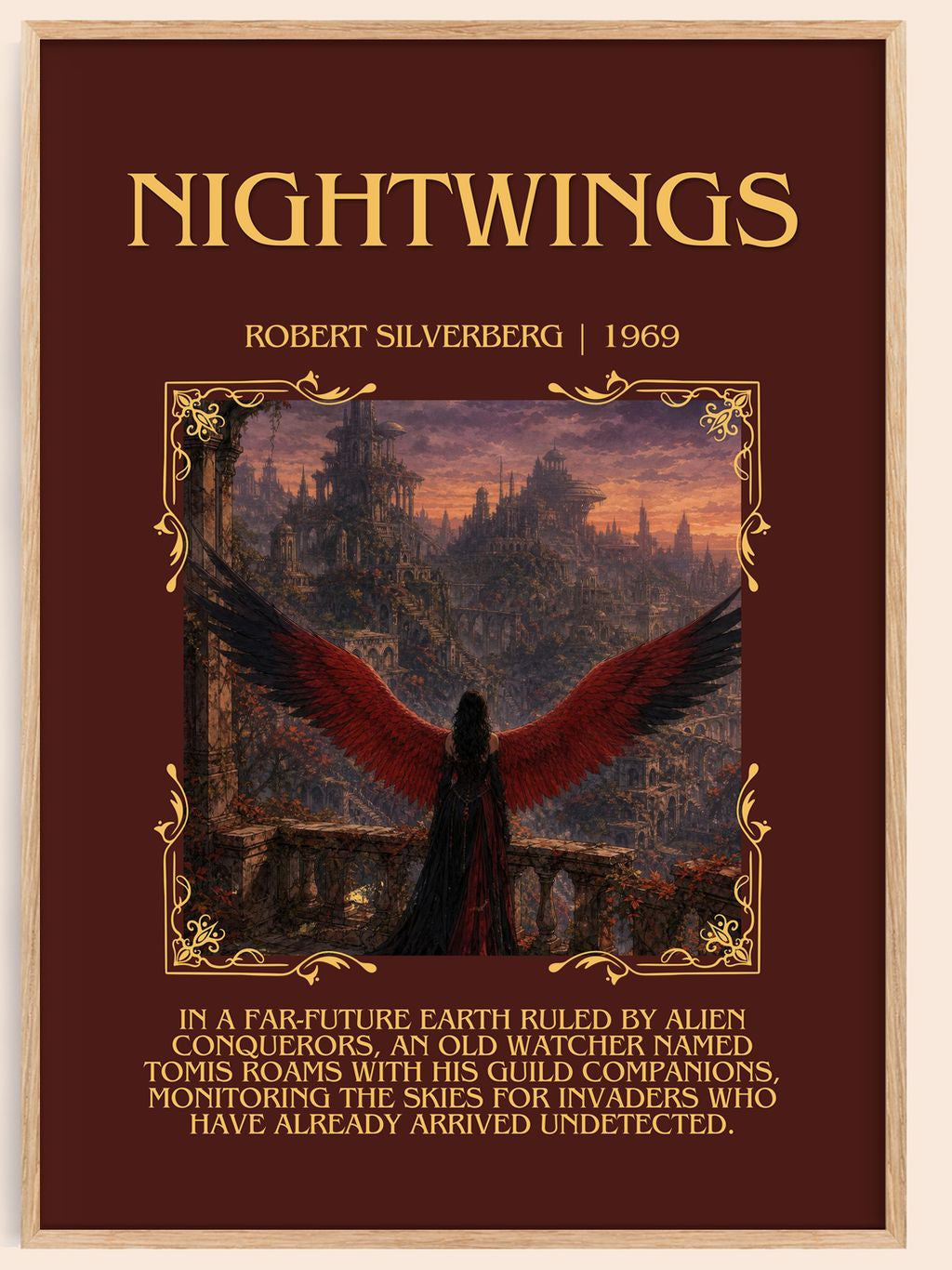 Nightwings Minimalist Book Poster by Robert Silverberg – book poster