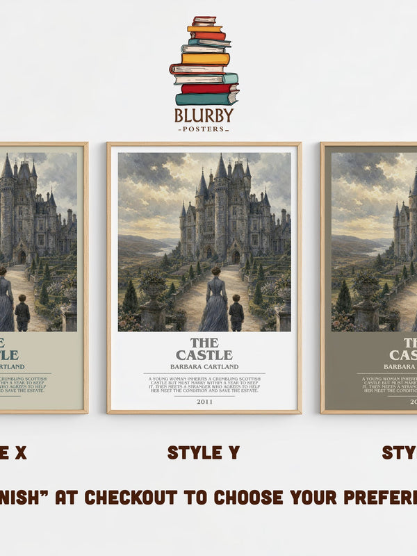 The Castle bookish print in frame leaning in hallway – romance wall art