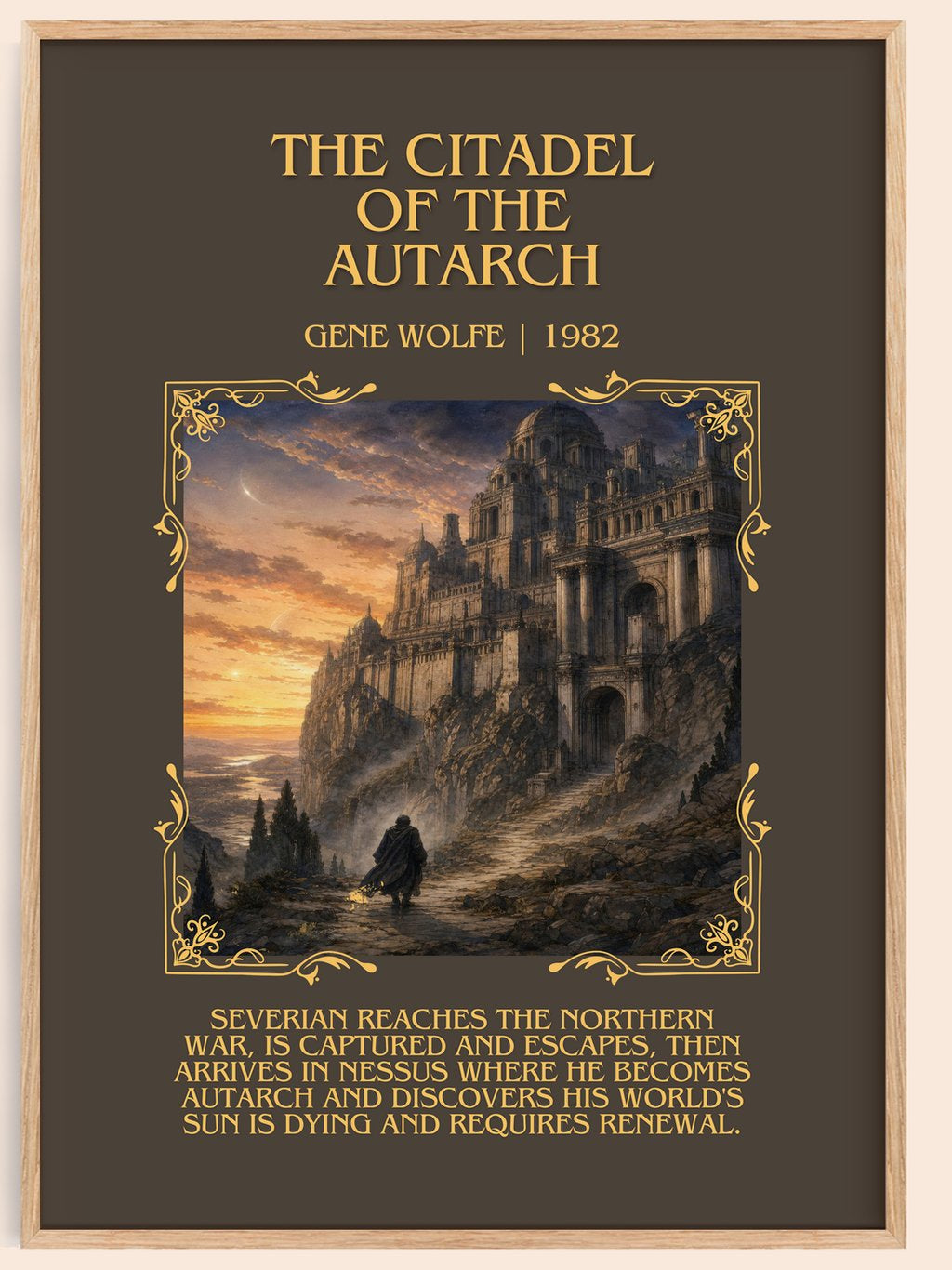 The Citadel of the Autarch Minimalist Book Poster by Gene Wolfe – book poster