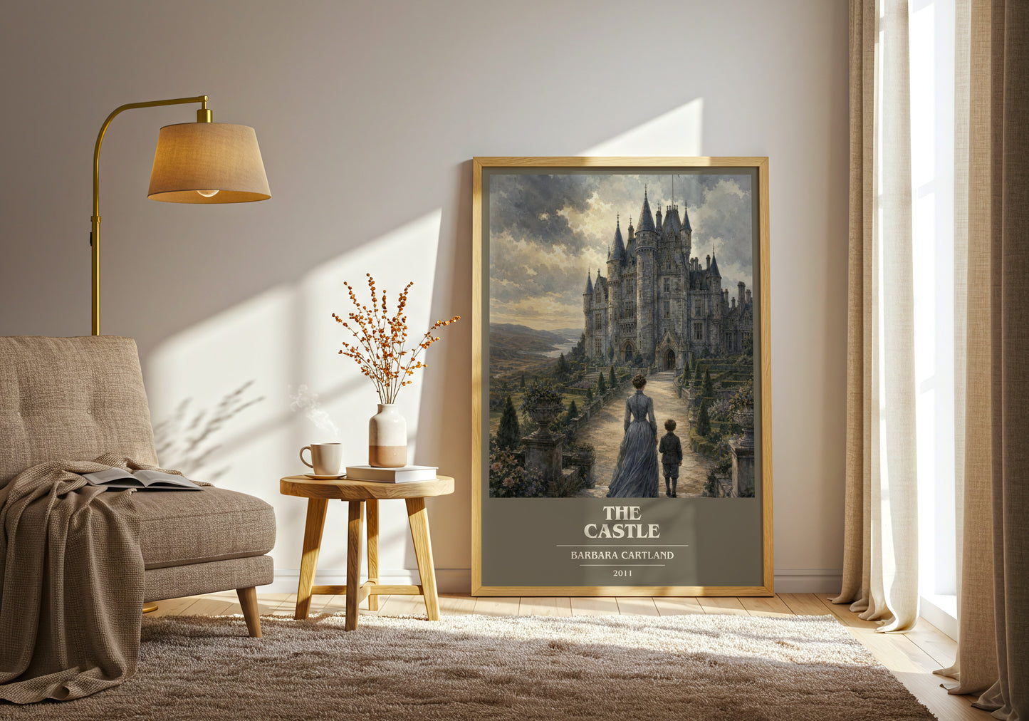 The Castle book cover print on bookshelf – Barbara Cartland fan gift