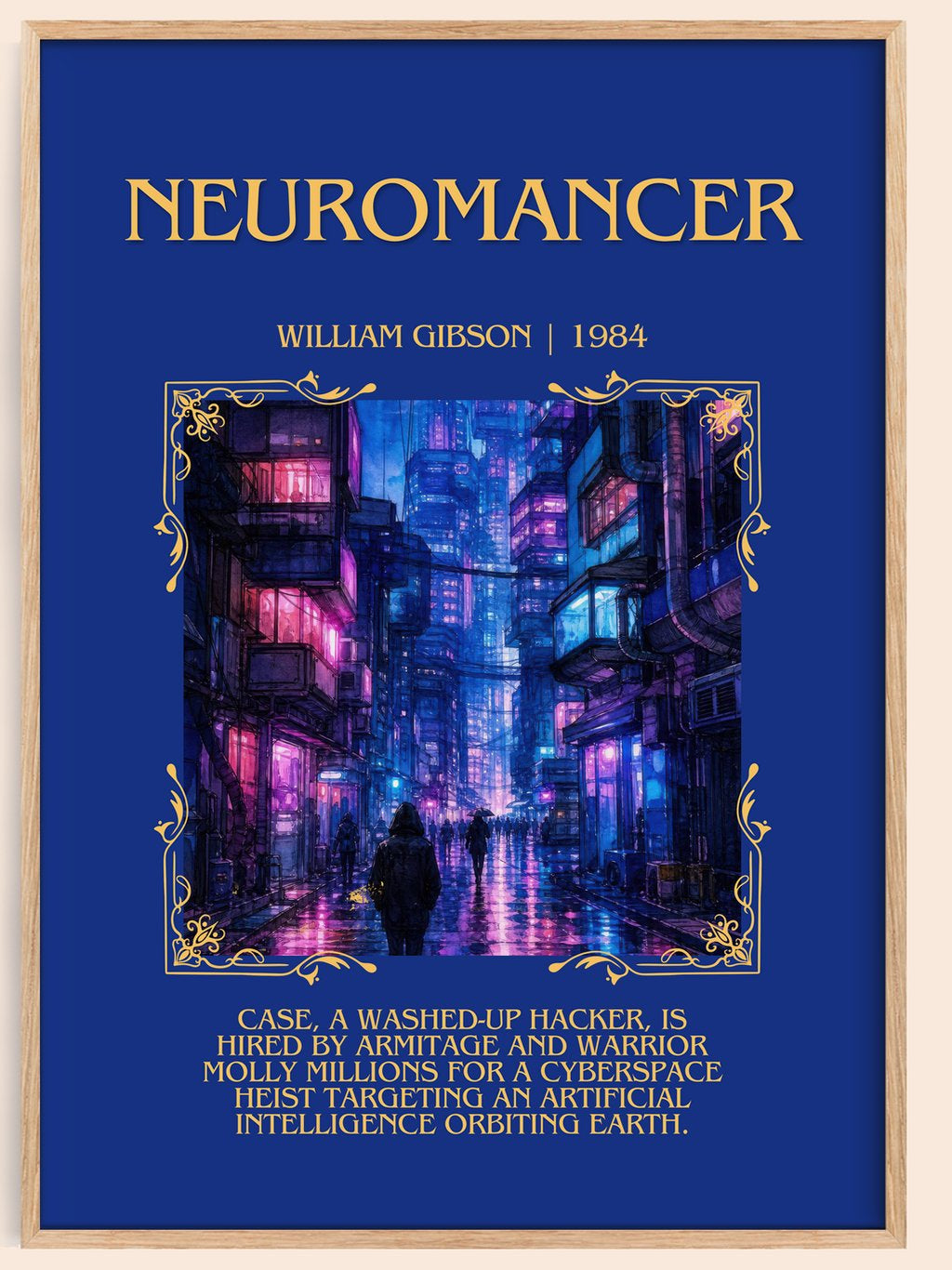 Neuromancer Minimalist Book Poster by William Gibson – book poster