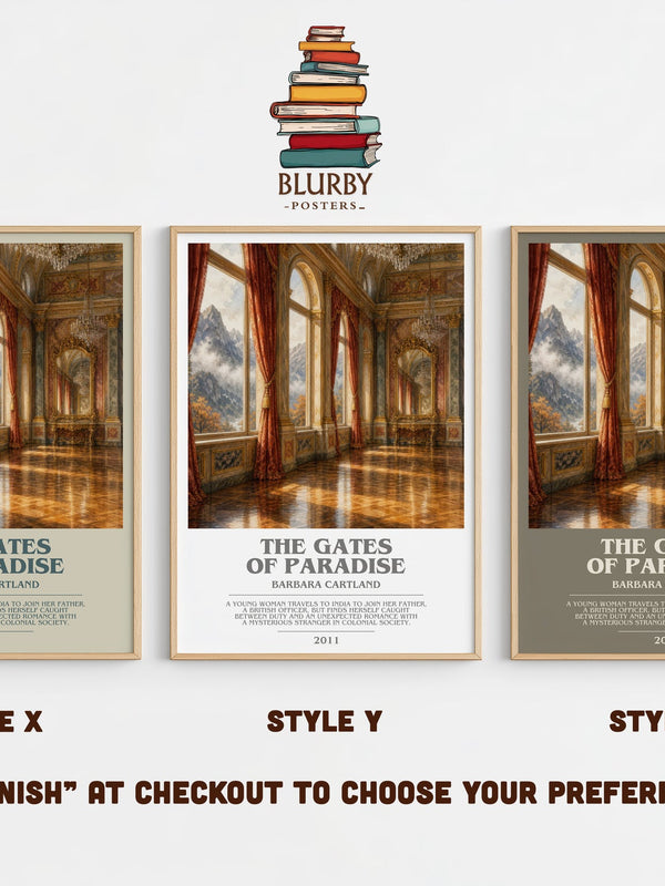 The Gates Of Paradise bookish print in frame leaning in hallway – romance wall art