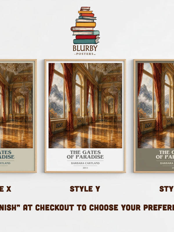 The Gates Of Paradise book cover print in frame leaning in hallway – romance wall art