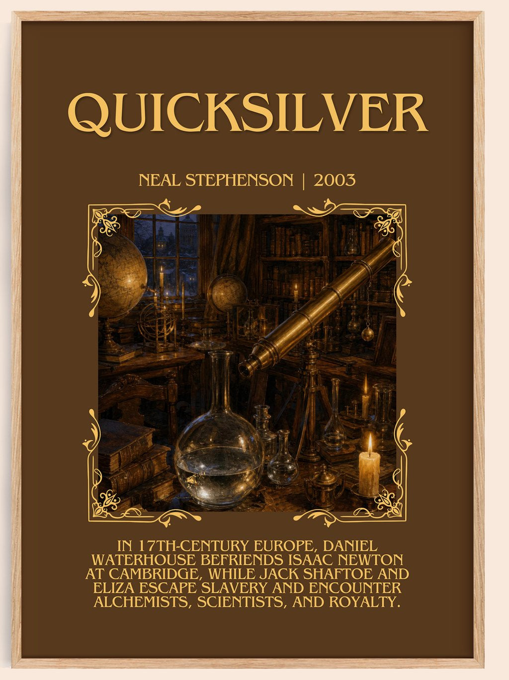 Quicksilver Minimalist Book Poster by Neal Stephenson – book poster
