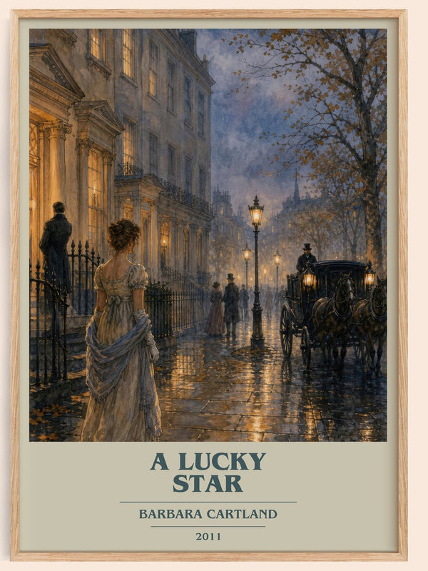A Lucky Star book cover book poster by Barbara Cartland – framed literary art print