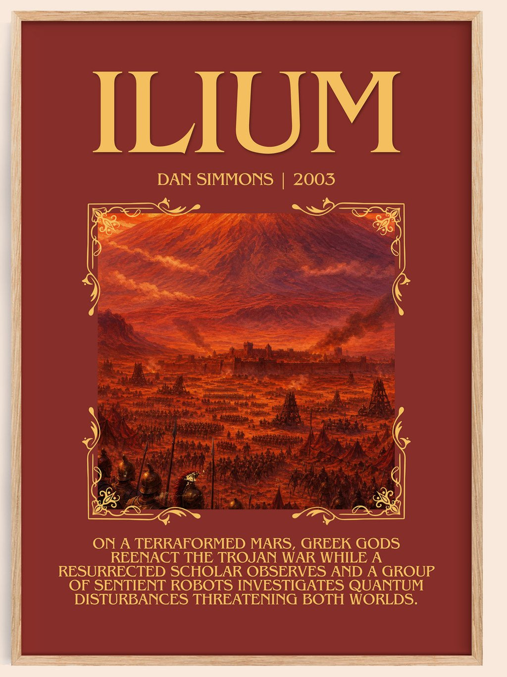 Ilium Minimalist Book Poster by Dan Simmons – book poster
