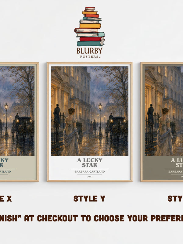 A Lucky Star book cover print in frame leaning in hallway – romance wall art