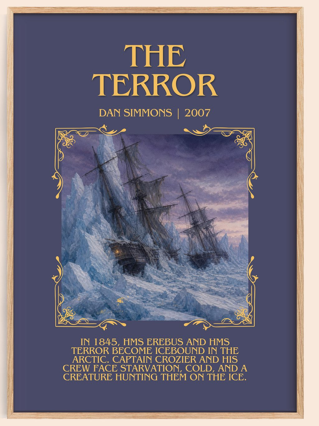 The Terror Minimalist Book Poster by Dan Simmons – book poster