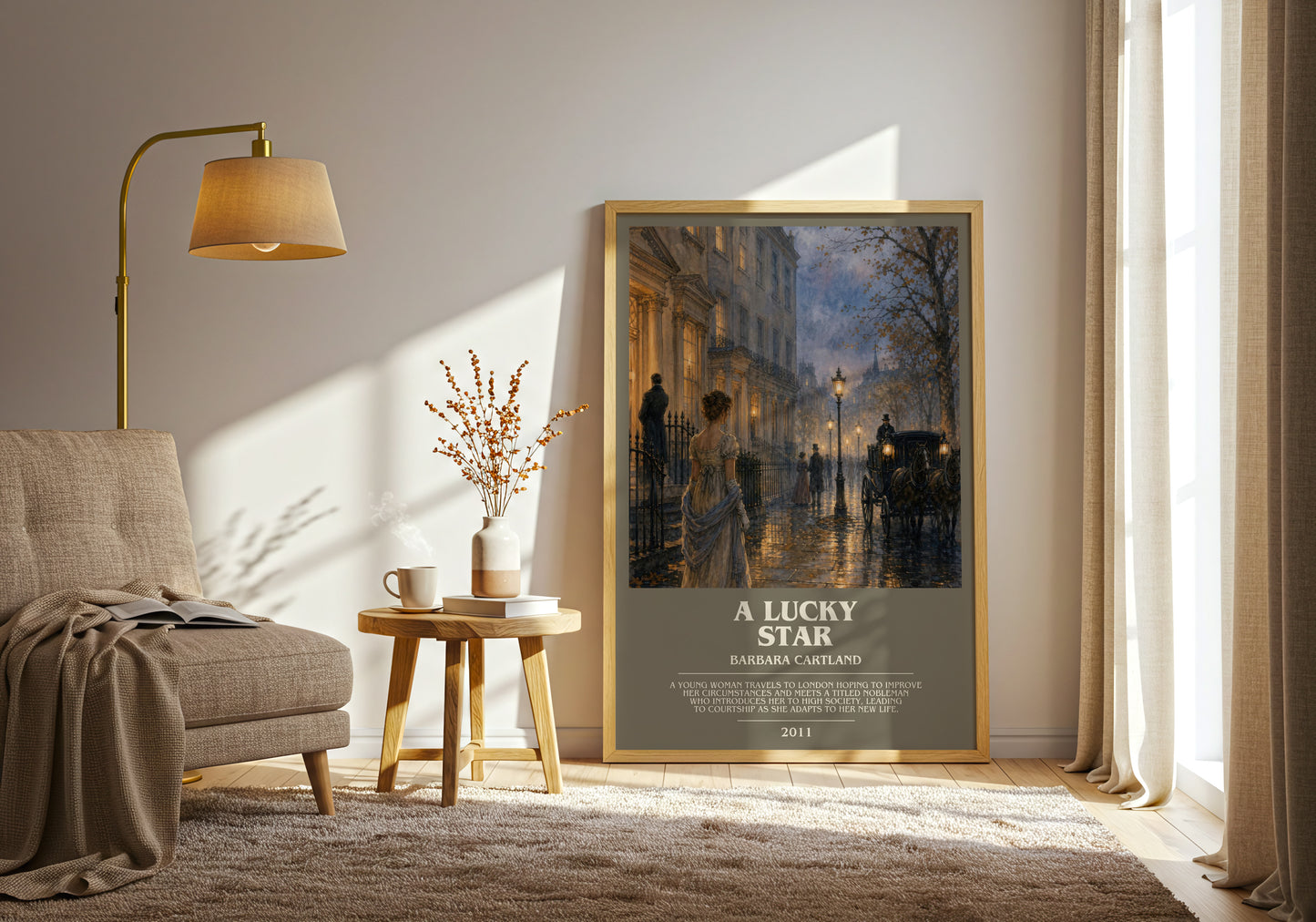 A Lucky Star bookish print on bookshelf – Barbara Cartland fan gift
