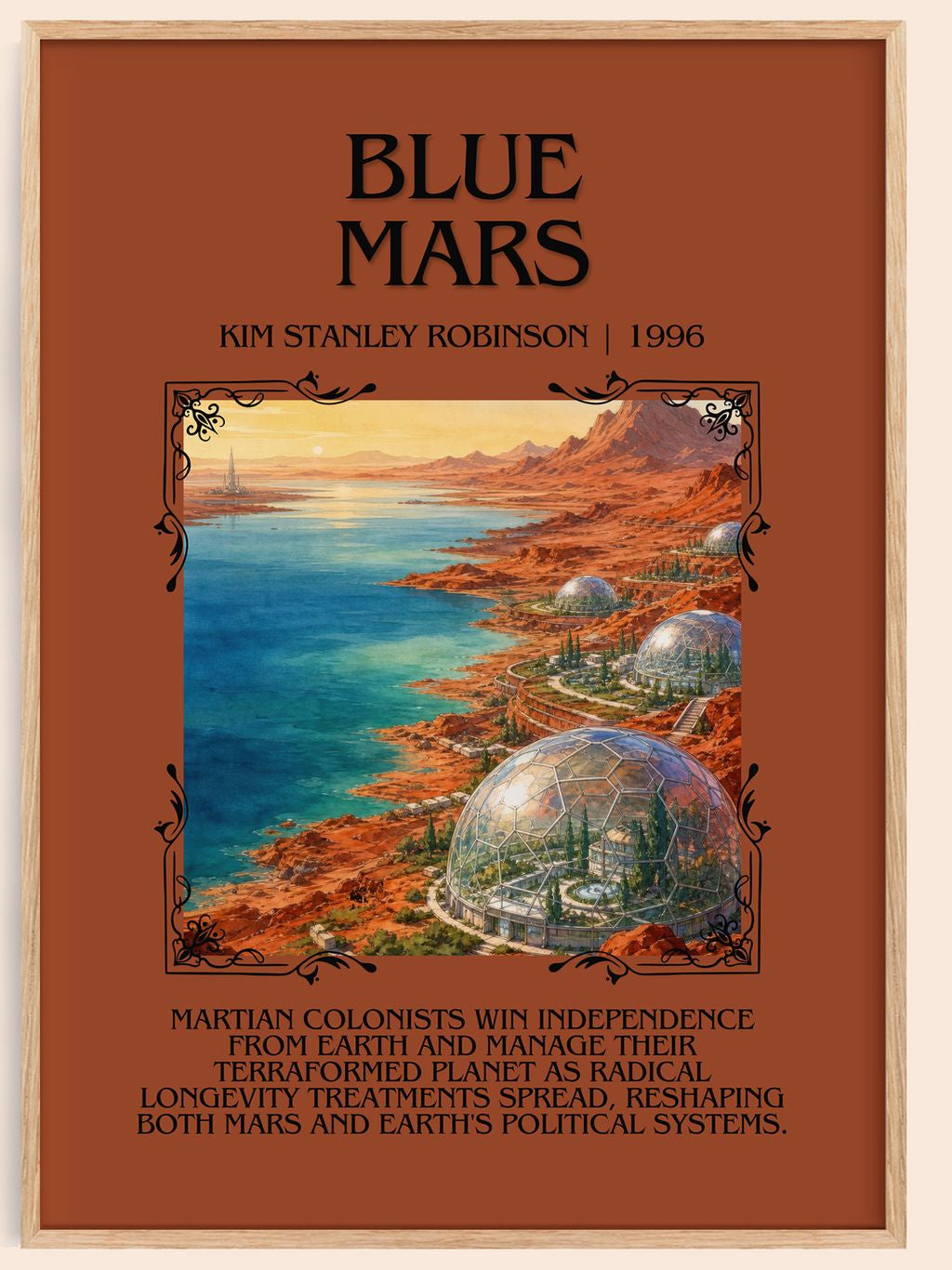 Blue Mars Minimalist Book Poster by Kim Stanley Robinson – book poster