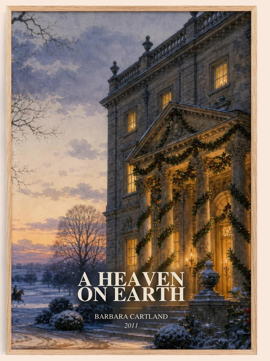 A Heaven On Earth watercolour book poster by Barbara Cartland – framed literary art print