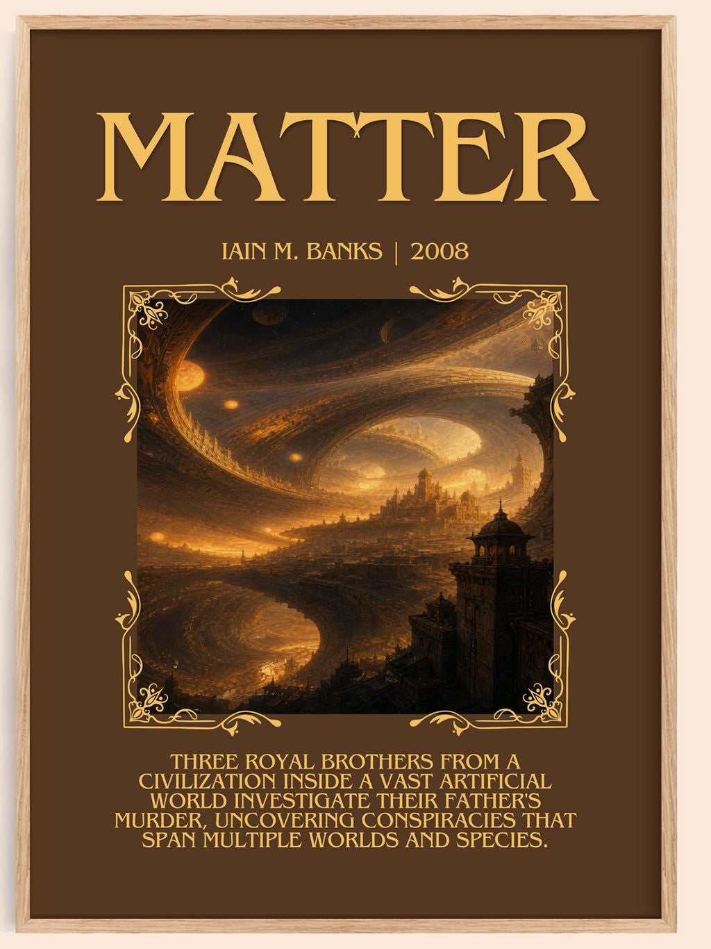 Matter Minimalist Book Poster by Iain M. Banks – book poster