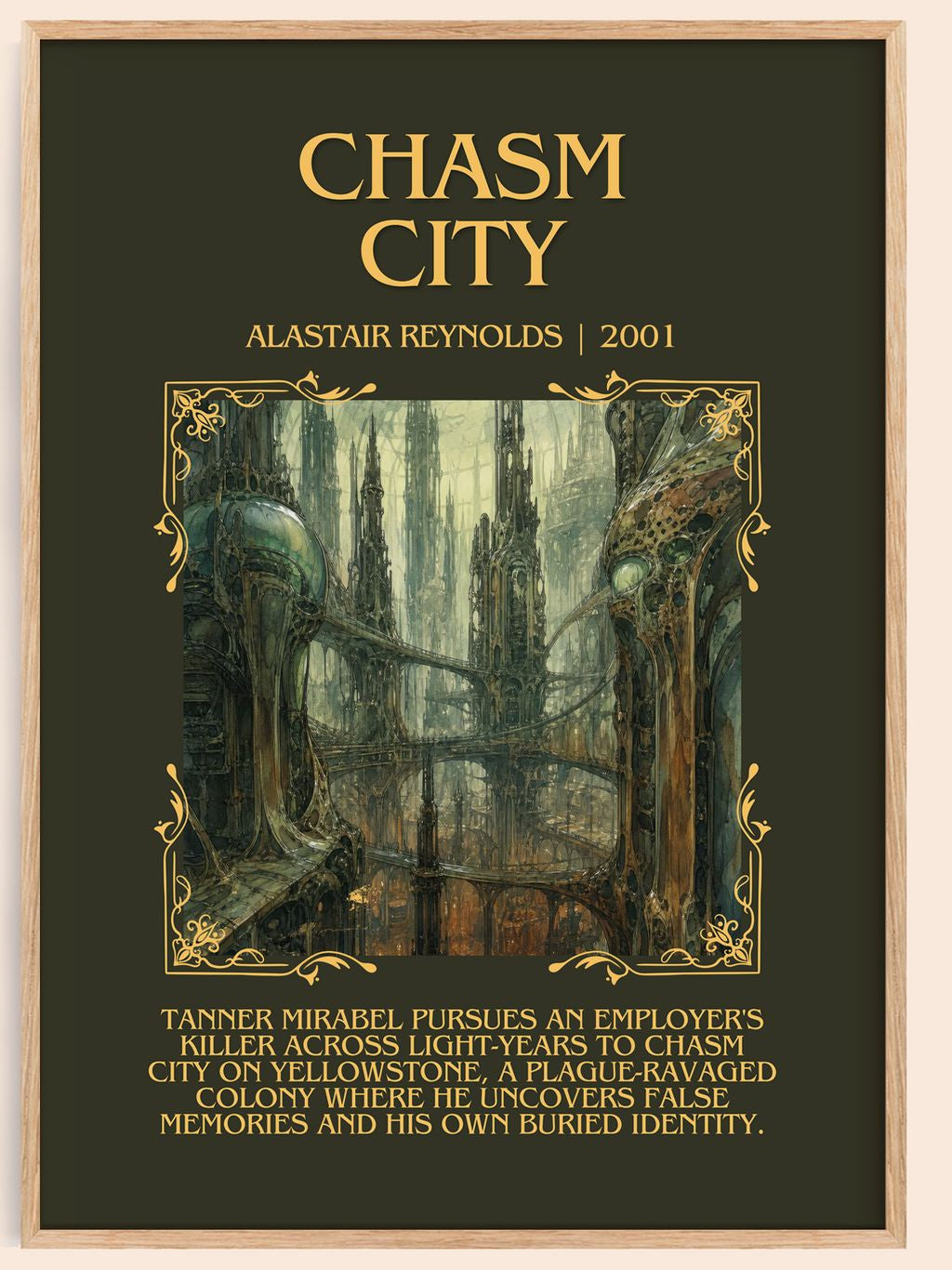 Chasm City Minimalist Book Poster by Alastair Reynolds – book poster