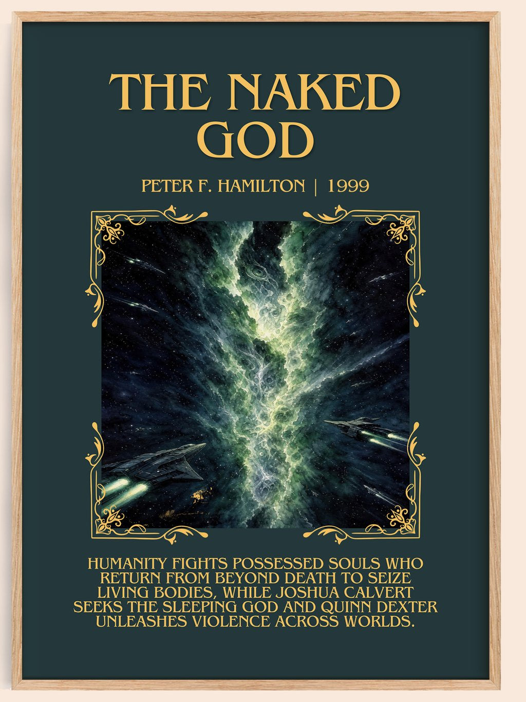 The Naked God Minimalist Book Poster by Peter F. Hamilton – book poster