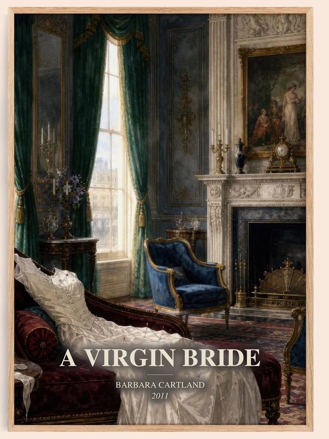 A Virgin Bride Book Watercolour Illustration by Barbara Cartland