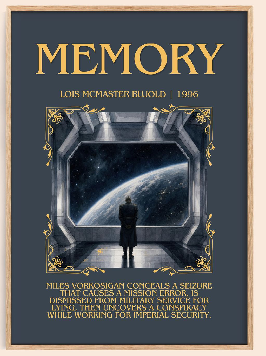Memory Minimalist Book Poster by Lois McMaster Bujold – book poster