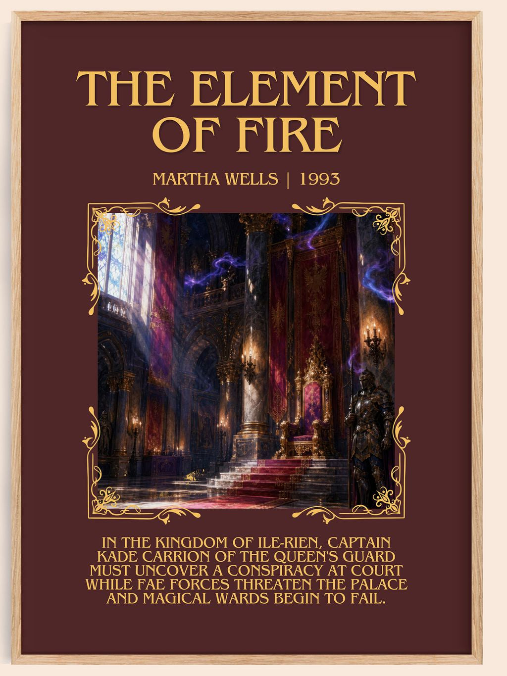 The Element of Fire Minimalist Book Poster by Martha Wells – book poster