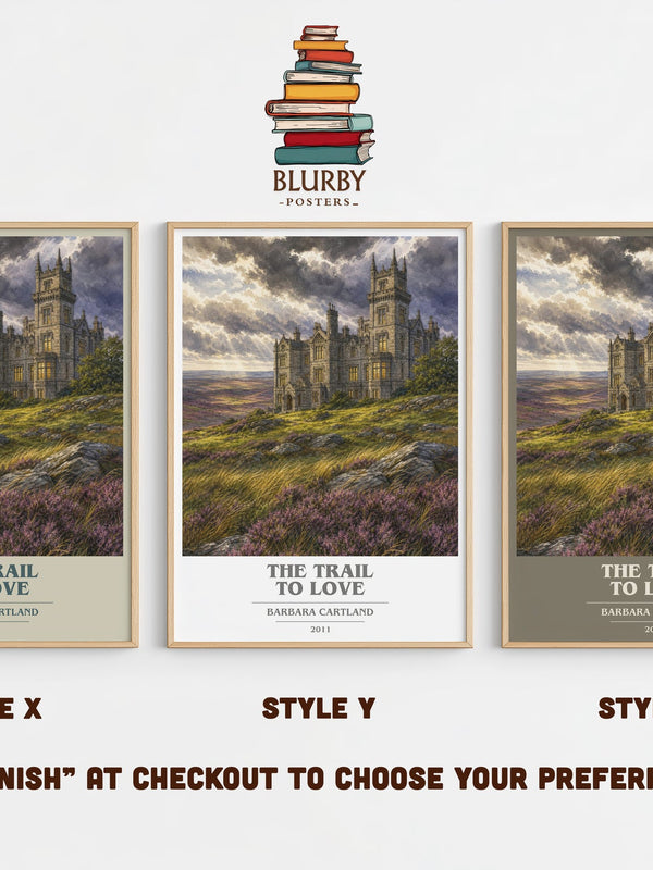 The Trail To Love book cover print in frame leaning in hallway – romance wall art