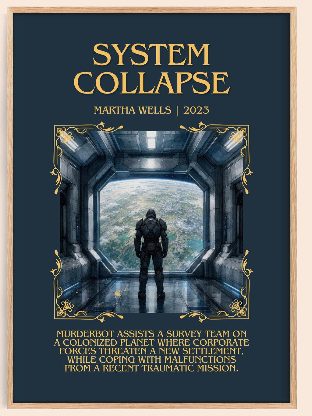System Collapse Minimalist Book Poster by Martha Wells – book poster