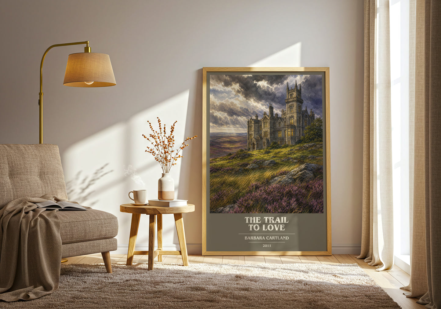 The Trail To Love book cover print on bookshelf – Barbara Cartland fan gift