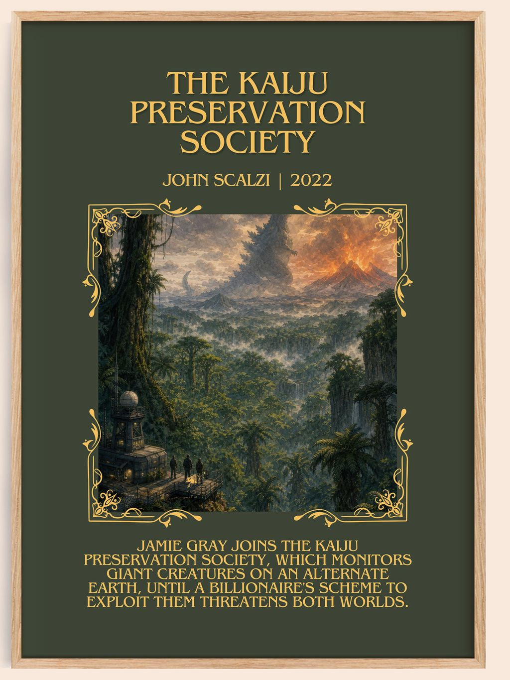 The Kaiju Preservation Society Minimalist Book Poster by John Scalzi – book poster