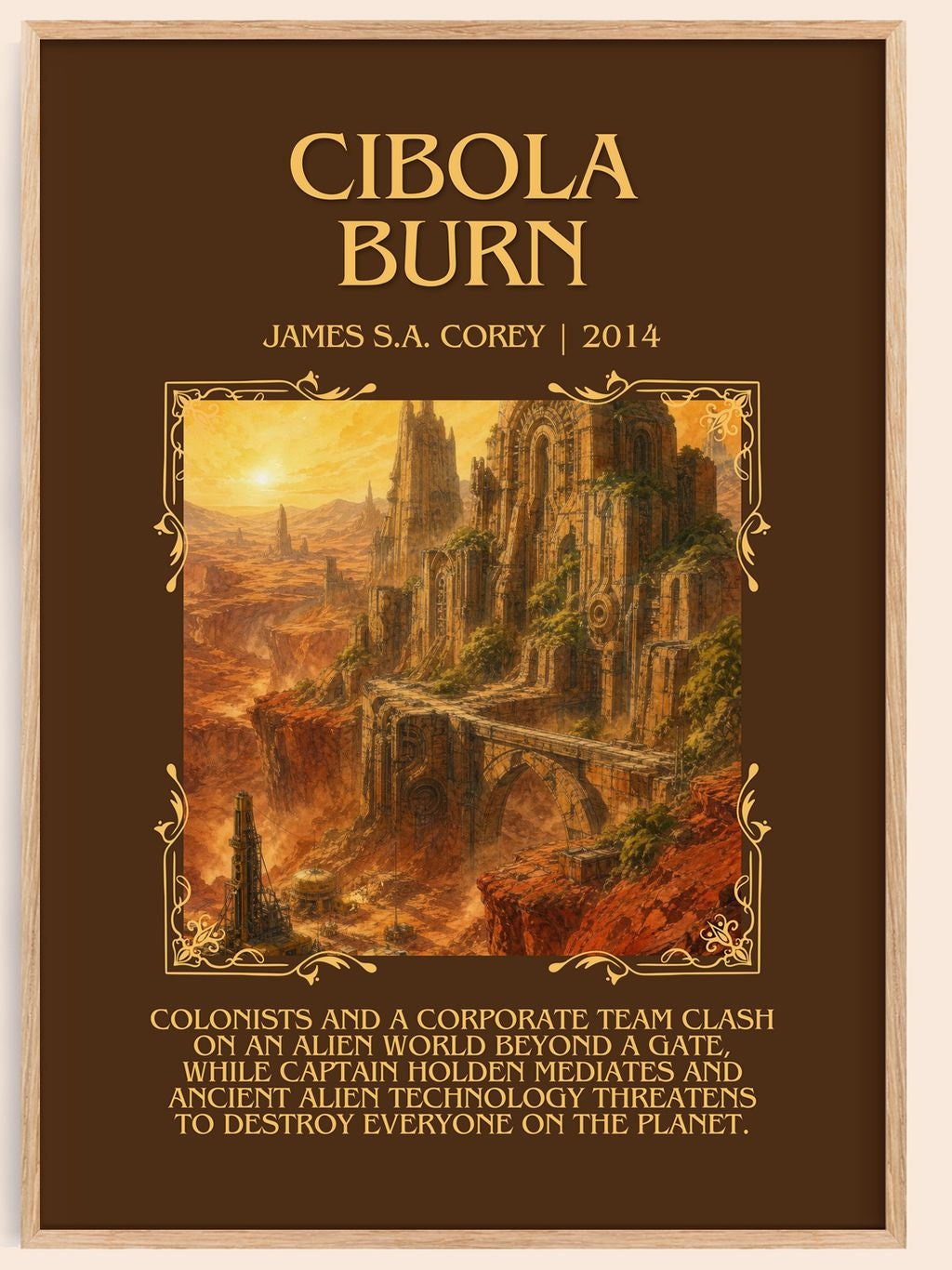Cibola Burn Minimalist Book Poster by James S.A. Corey – book poster