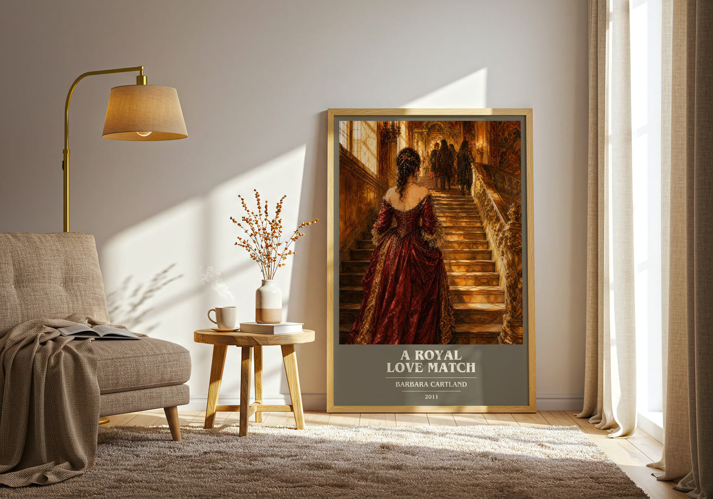 A Royal Love Match book cover print on bookshelf – Barbara Cartland fan gift