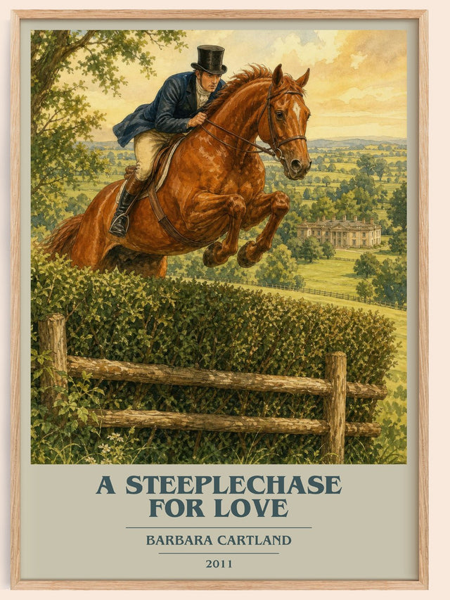 A Steeplechase For Love Book Cover Poster by Barbara Cartland
