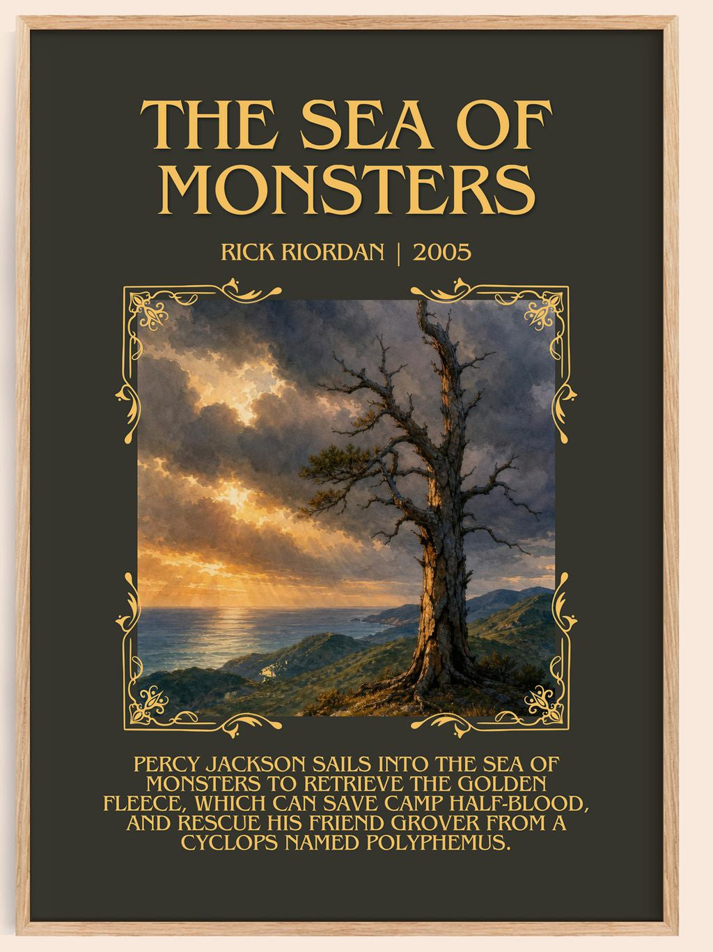 The Sea of Monsters Minimalist Book Poster by Rick Riordan – book poster