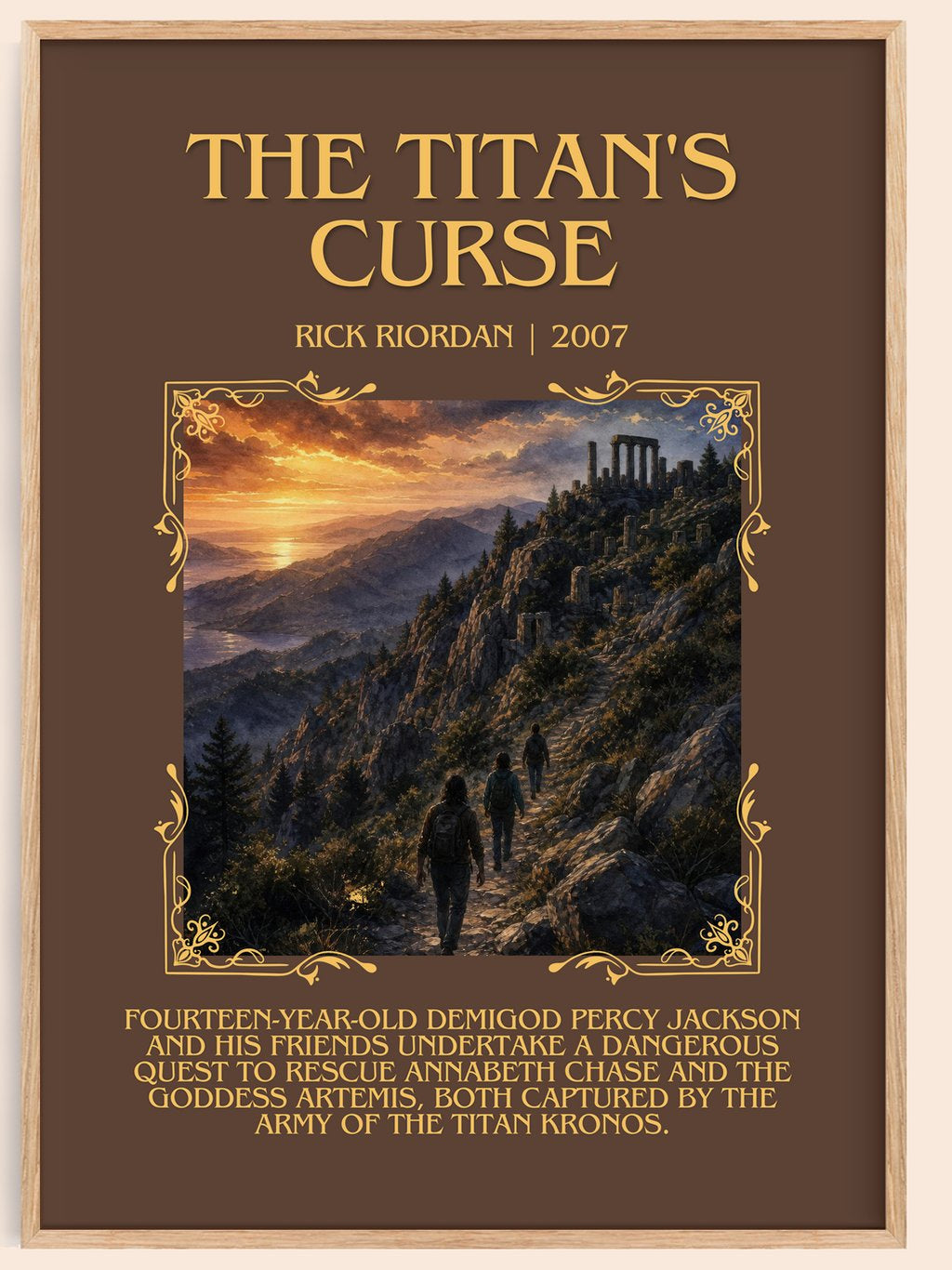 The Titan's Curse Minimalist Book Poster by Rick Riordan – book poster