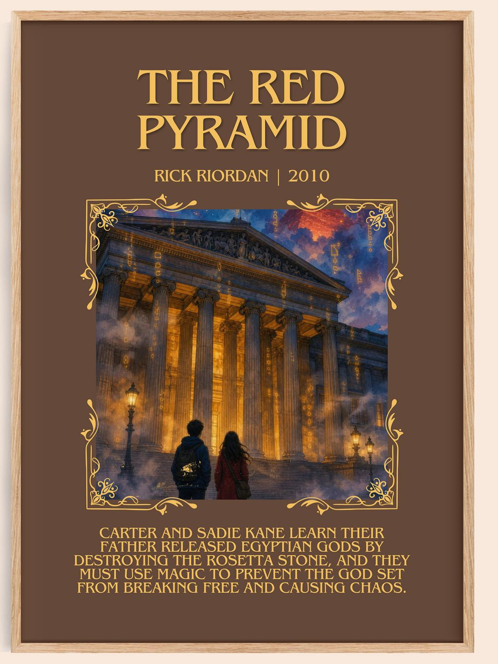 The Red Pyramid Minimalist Book Poster by Rick Riordan – book poster