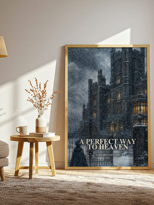 A Perfect Way To Heaven watercolour print in frame leaning in hallway – romance wall art