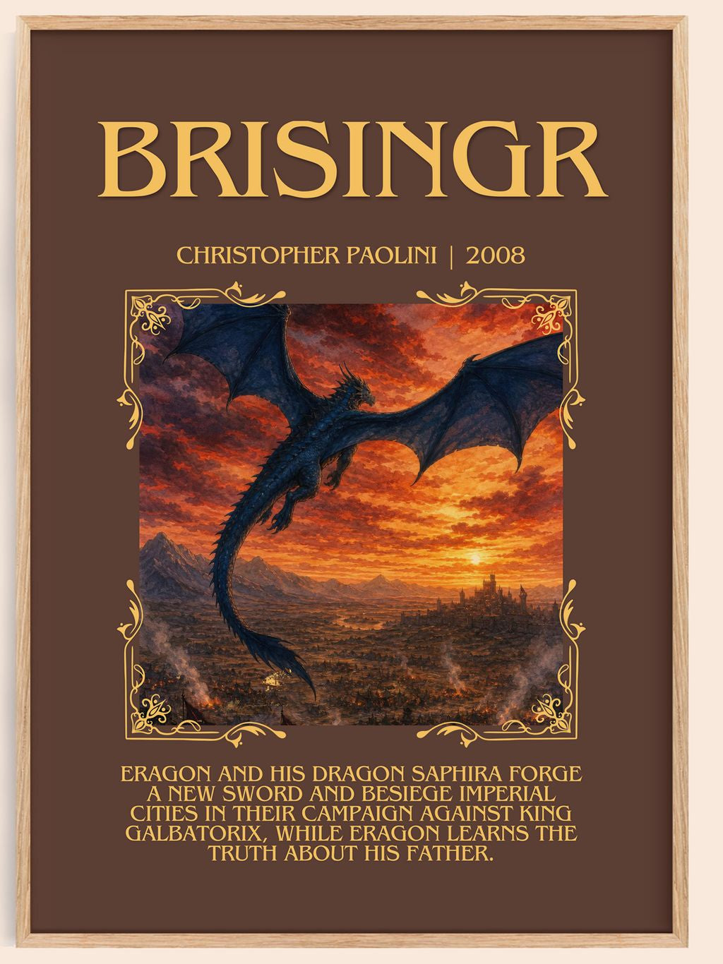 Brisingr Minimalist Book Poster by Christopher Paolini – book poster