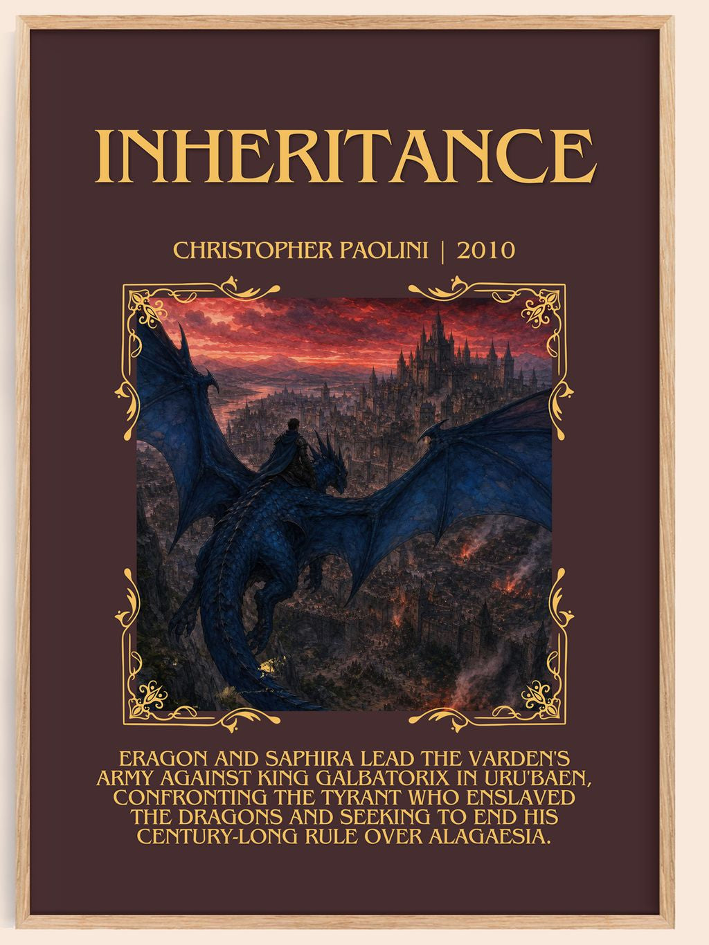 Inheritance Minimalist Book Poster by Christopher Paolini – book poster