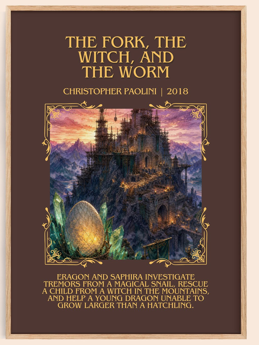 Fork, the Witch, and the Worm Minimalist Book Poster by C. Paolini – book poster