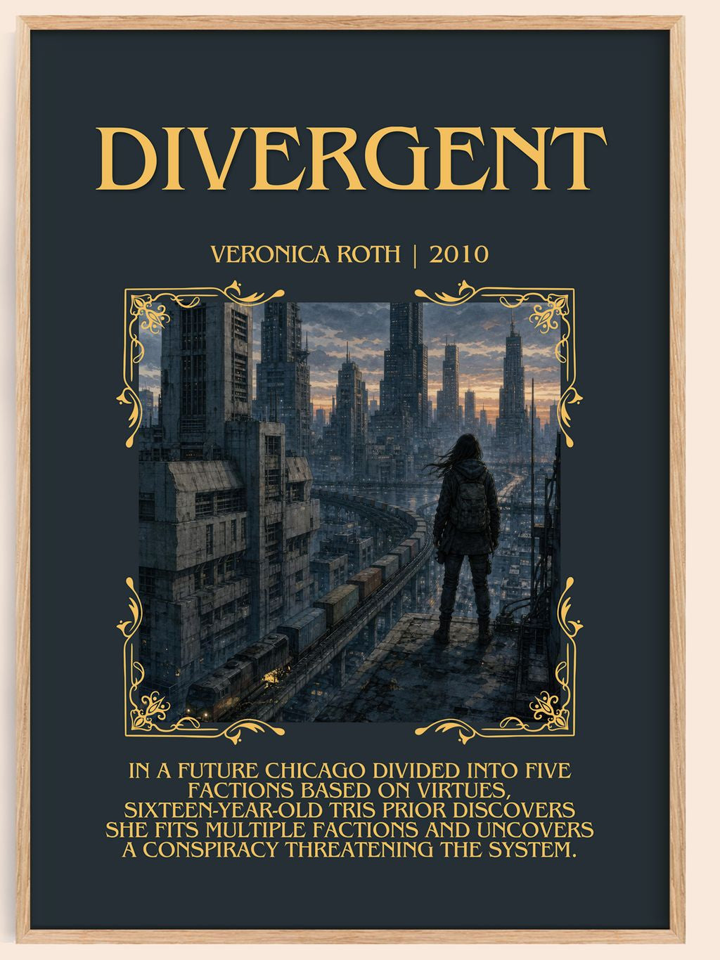 Divergent Minimalist Book Poster by Veronica Roth – book poster