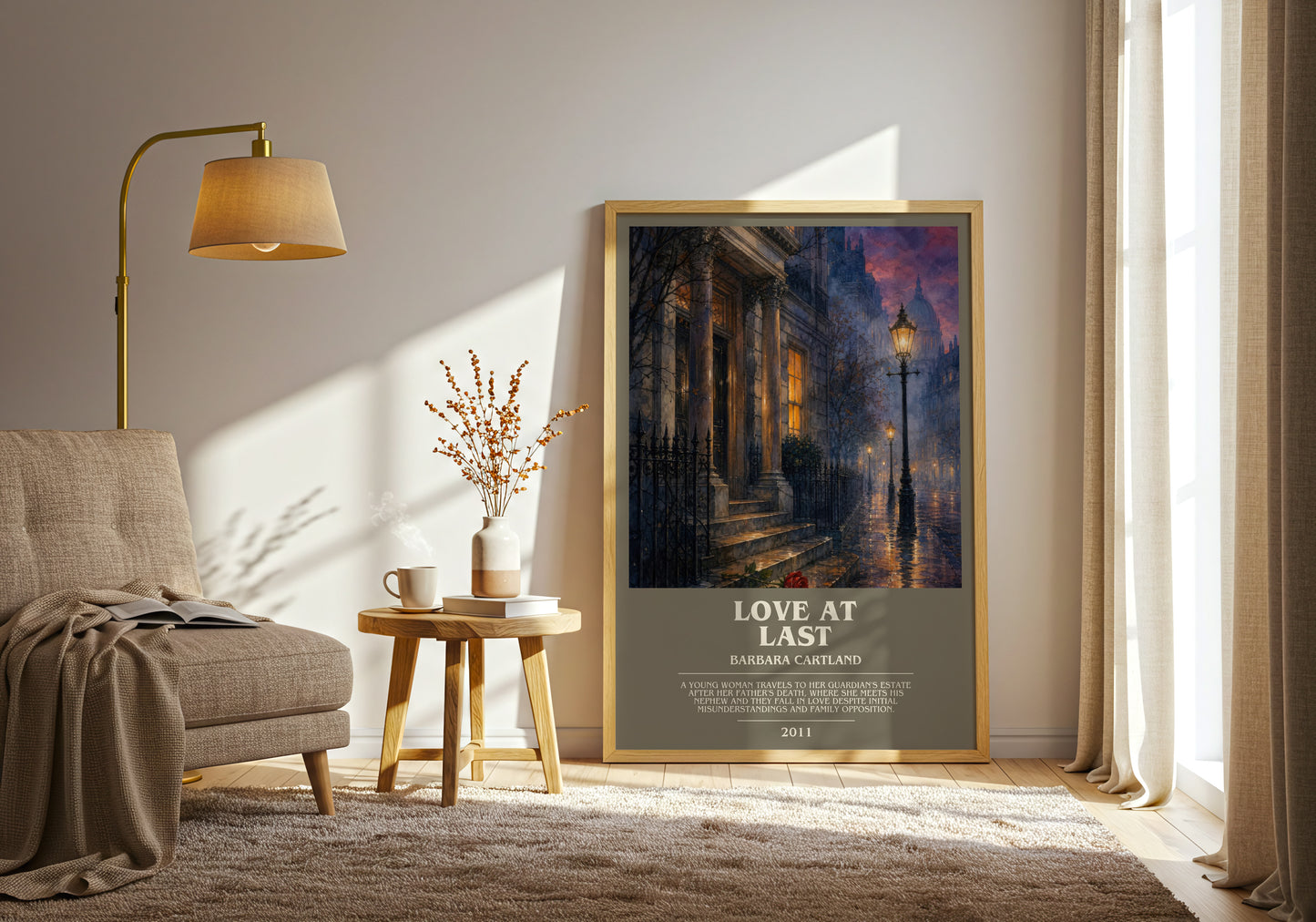 Love At Last bookish print on bookshelf – Barbara Cartland fan gift