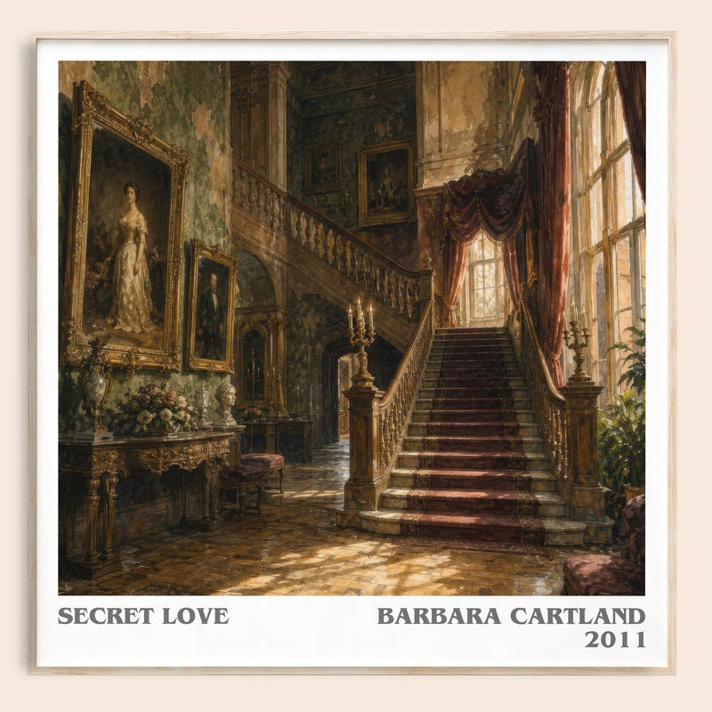Secret Love literary book poster by Barbara Cartland – framed literary art print