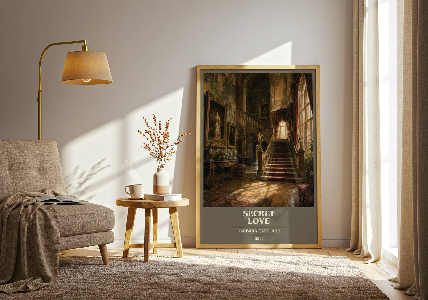 Secret Love book cover print on bookshelf – Barbara Cartland fan gift