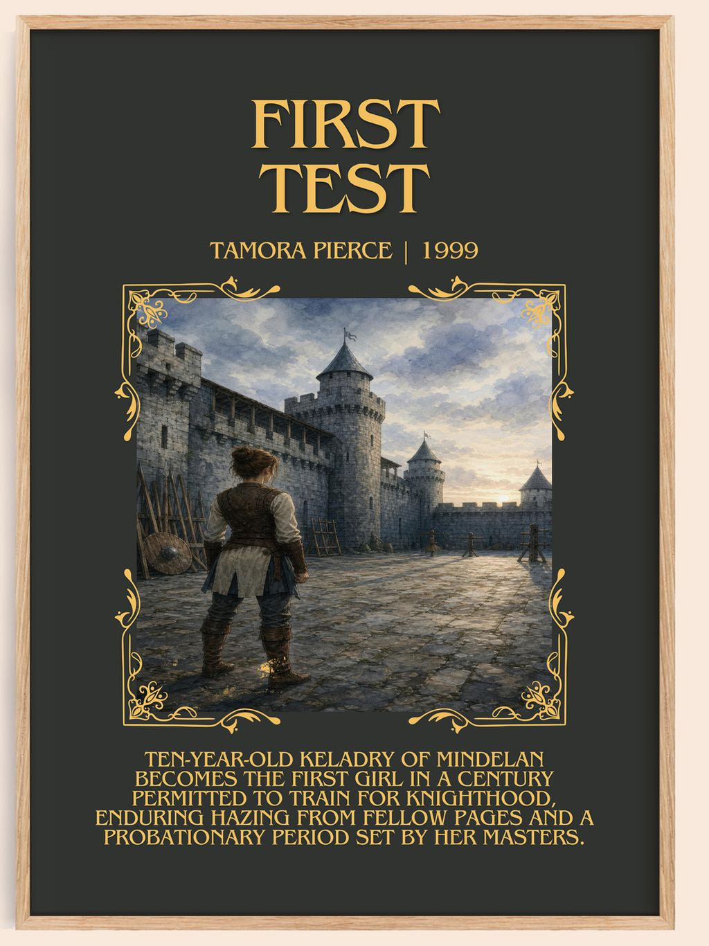 First Test Minimalist Book Poster by Tamora Pierce – book poster