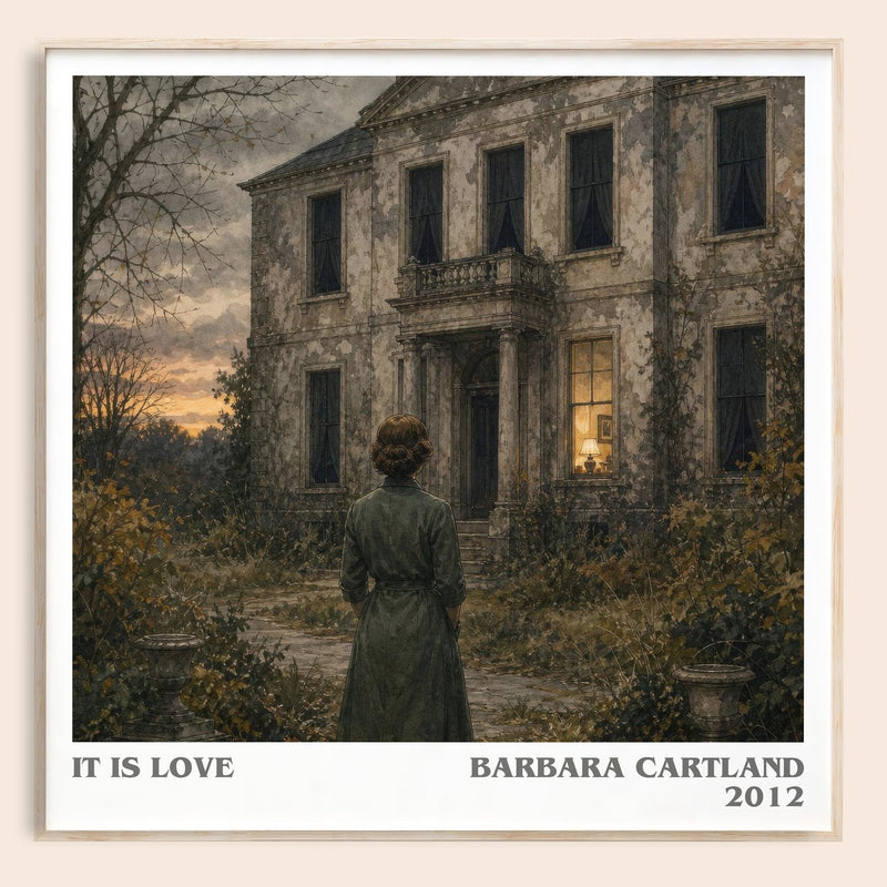 It Is Love literary book poster by Barbara Cartland – framed literary art print