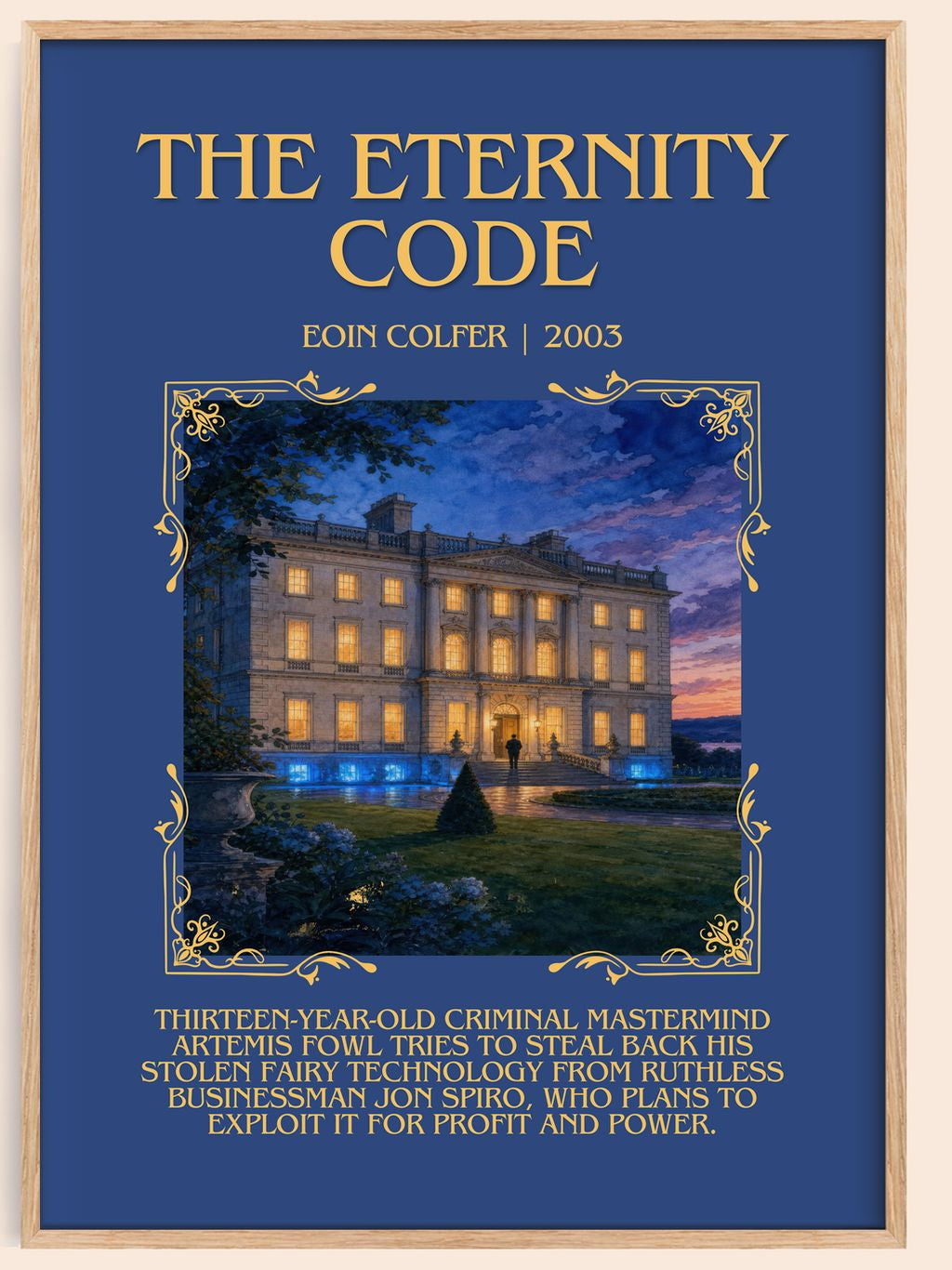 The Eternity Code Minimalist Book Poster by Eoin Colfer – book poster