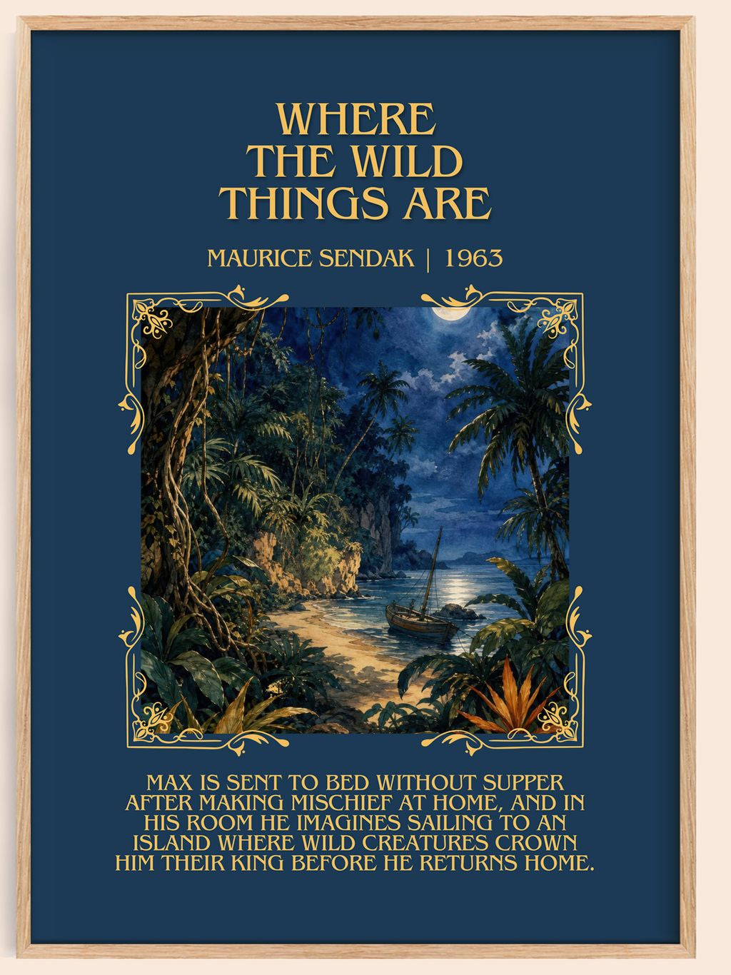 Where the Wild Things Are Minimalist Book Poster by Maurice Sendak – book poster