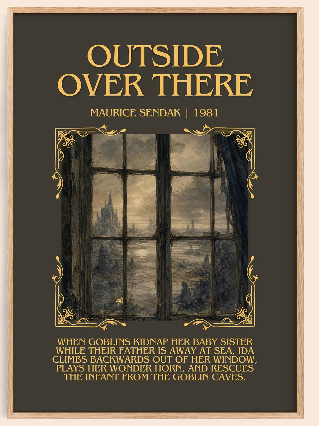 Outside Over There Minimalist Book Poster by Maurice Sendak – book poster